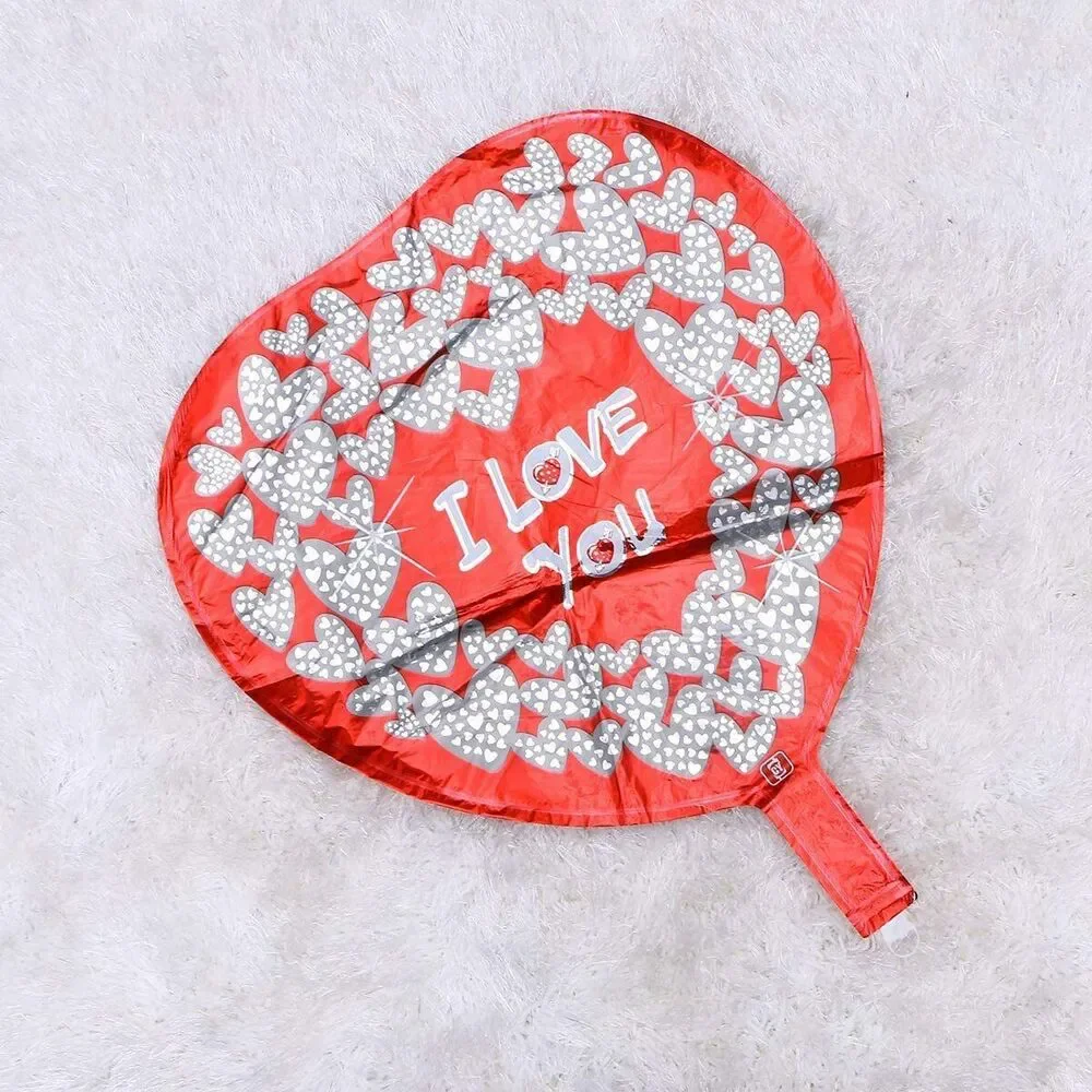 Set of 10 Heart Foil 'I Love You' Balloons, Engagement Wedding Party Decorations